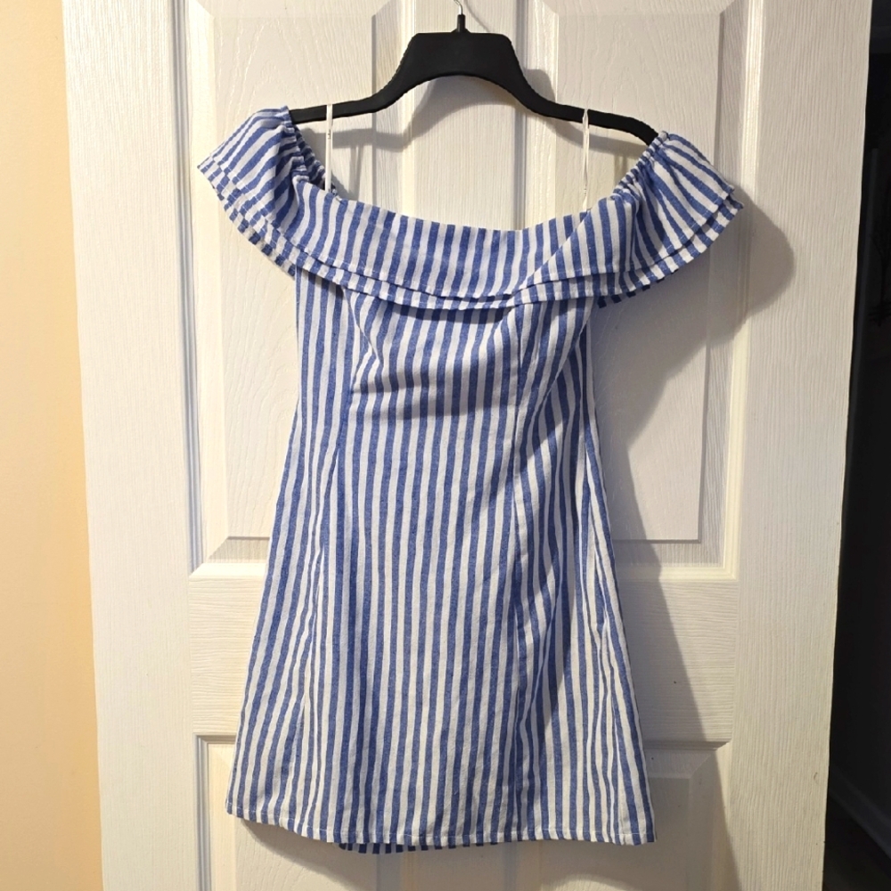 Lulu's Blue And White Mini Dress